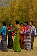 The ladies' colourful kiras are also part of National Dress, required by law in Bhutan.