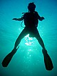 Jen hovers in the waters of Sipadan Island, Malaysia