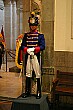 A Presidential Guard, resplendant in full dress uniform, guards the tomb of Sucre, one of Quito's founders.