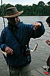 Steve demonstrates how to catch a pirahna in 3.28 seconds.
